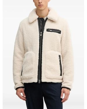 Save The Duck Zip-Detail Sherpa Jacket - Natural