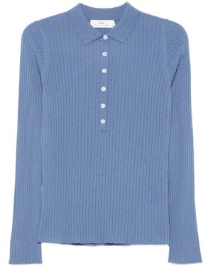 arch4 Geripptes Poloshirt - Blau