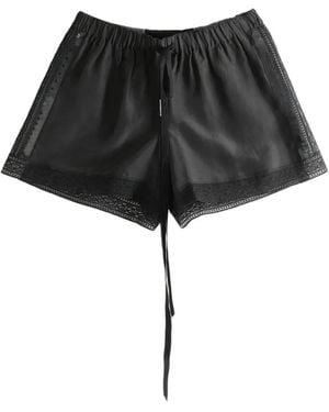Ann Demeulemeester Ante Boxer Lace-Trim Drawstring Shorts - Black