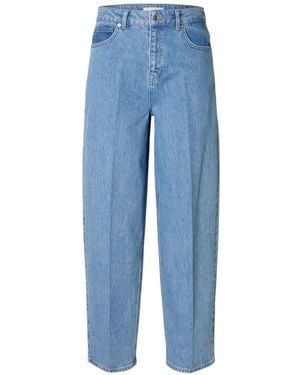 SELECTED Jeans Mit Hohem Bund - Blau