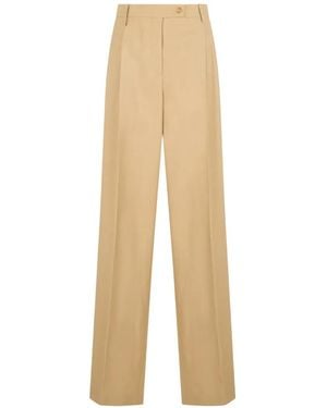Alberta Ferretti Pantalones Con Pinzas Y Cintura Alta - Blanco