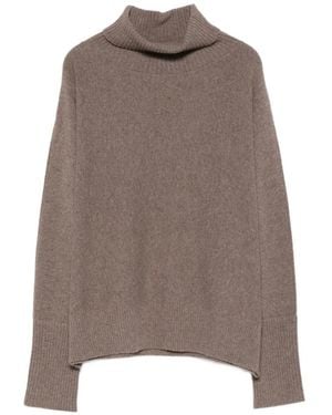 D.exterior Roll-Neck Button-Cuff Sweater - Brown
