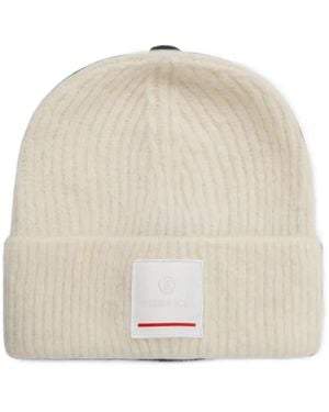 Bogner Fire + Ice Logo-Patch Ribbed-Knit Beanie Hat - Natural