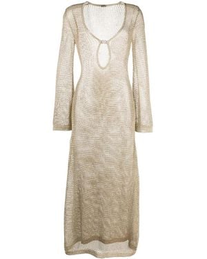 Dodo Bar Or Etta Metallic Mesh Dress - Natural