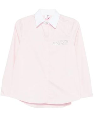 CASABLANCA Crystal-Embellishment Shirt - Pink