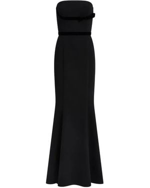 Jenny Packham Pamela Bow-Detail Strapless Maxi Dress - Black