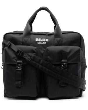 DSquared² Double-Patch Laptop Bag - Black