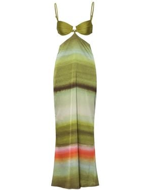 Baobab Kalina Open-Back Cutout-Design Dress - Green
