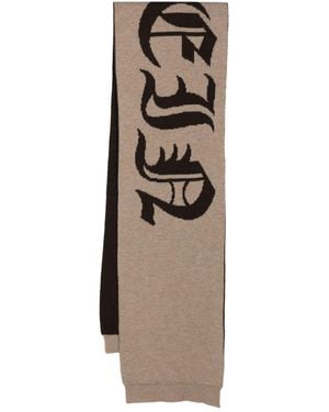 Philipp Plein Gothic Wool Scarf - Natural