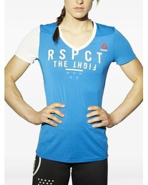 Reebok Short Sleeve V-Neck T-Shirt - Blue