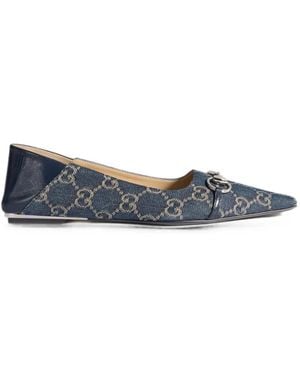 Gucci Vittoria Gg Canvas Ballet Flats - Blue