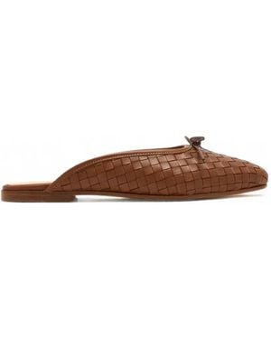 SOPHIQUE Poesia Woven Bow-Detail Loafers - Brown