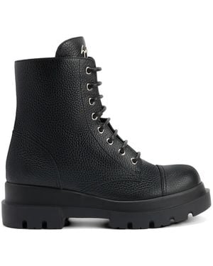 Giuseppe Zanotti Evin Laced Logo Detail Boots - Black