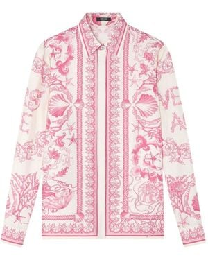 Versace アンダーウォーターバロッコ シャツ - ピンク