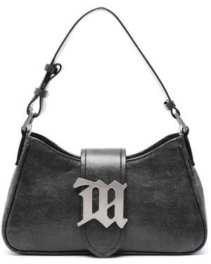 MISBHV Logo-Plaque Leather Shoulder Bag - Black