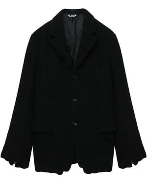 COMME DES GARÇON BLACK Zip-Detail Wool Jacket - Black