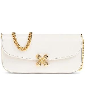 McQueen Small Skull Flower Shoulder Bag - White