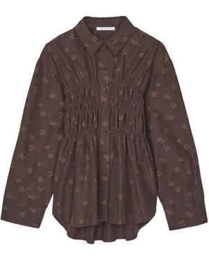 Cecilie Bahnsen Braxton Floral-Jacquard Shirt - Brown