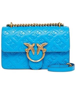 Pinko Bandolera Love Birds de piel con relieve - Azul
