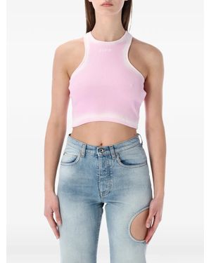 Off-White c/o Virgil Abloh Rowing Ribbed Crop Top - Blue