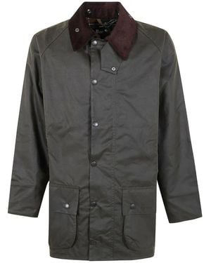 Barbour Corduroy-collar buttoned parka coat - Grau