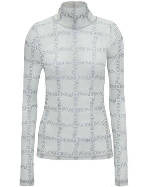 JW Anderson Sheer Turtleneck Top - Grey