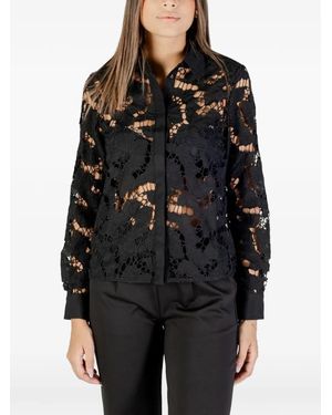 Morgan Sheer Lace Shirt - Black