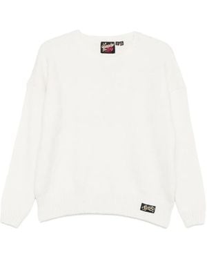 Superdry Logo-Patch Sweater - White