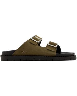 Forsa Curtis Buckle-Strap Slides - Green