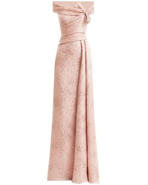 Gemy Maalouf Robe Longue À Épaules Dénudées Et Détail De Nœud - Pink