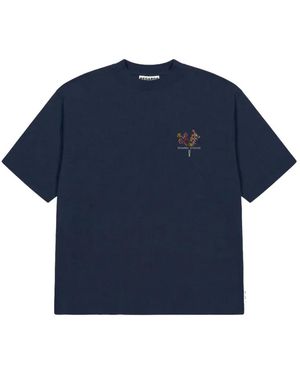 Rigards Floral-Print T-Shirt - Blue
