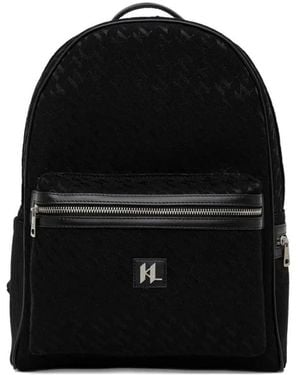 Karl Lagerfeld Mochila con motivo del logo - Negro
