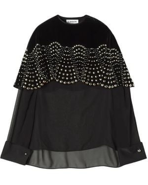 Lanvin Beaded Velvet Top - Black