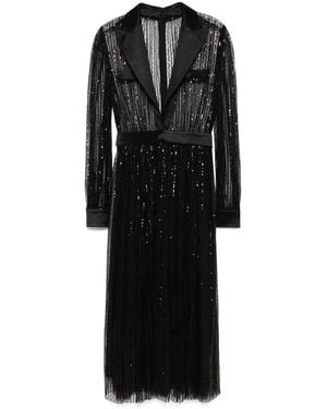 Dolce & Gabbana Sequin-Embellished Mesh Midi Dress - Black