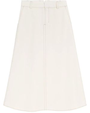 Ami Paris Falda Larga Acampanada - Blanco