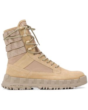 Versace Greca Rhegis Boots - Natural