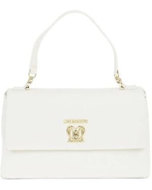 Love Moschino Logo-Plaque Tote Bag - White
