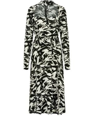 ROTATE BIRGER CHRISTENSEN Robe Mi-Longue Ellen À Motif Abstrait - White