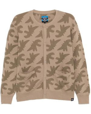 SPORT b. by agnès b. Dino-Embroidered Cardigan - Brown