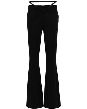 Courreges Belted Bootcut Pants - Black