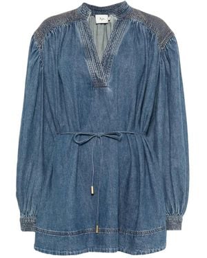 Aje. Robe Courte Viva En Jean - Bleu