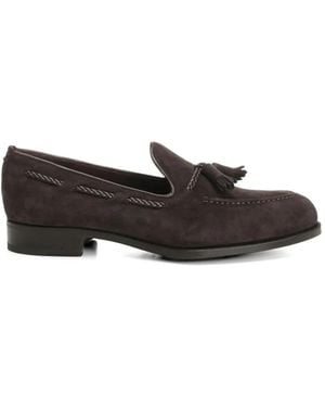 Lidfort Tassel-Detail Braided-Trim Boat Shoes - Brown