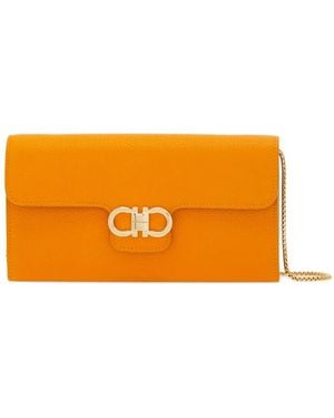 Ferragamo Bolso de mano Gancini mini con cadena - Naranja