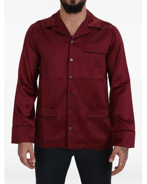 Dolce & Gabbana Piping-Detail Silk Pyjamas - Red