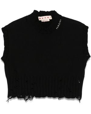 Marni Sleeveless Top With Collar - Black