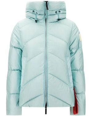 AFTER LABEL Chevron-Quilted Hooded Jacket - Blue