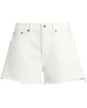 Polo Ralph Lauren Frayed Denim Shorts - White
