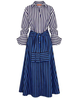 Simon Miller Inna Striped Poplin Maxi Dress - Blue
