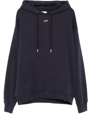 Off-White c/o Virgil Abloh Logo-Print Hoodie - Blue