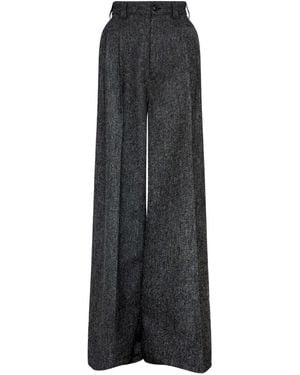 Maison Margiela Pleated-Front Wool Trousers - Black
